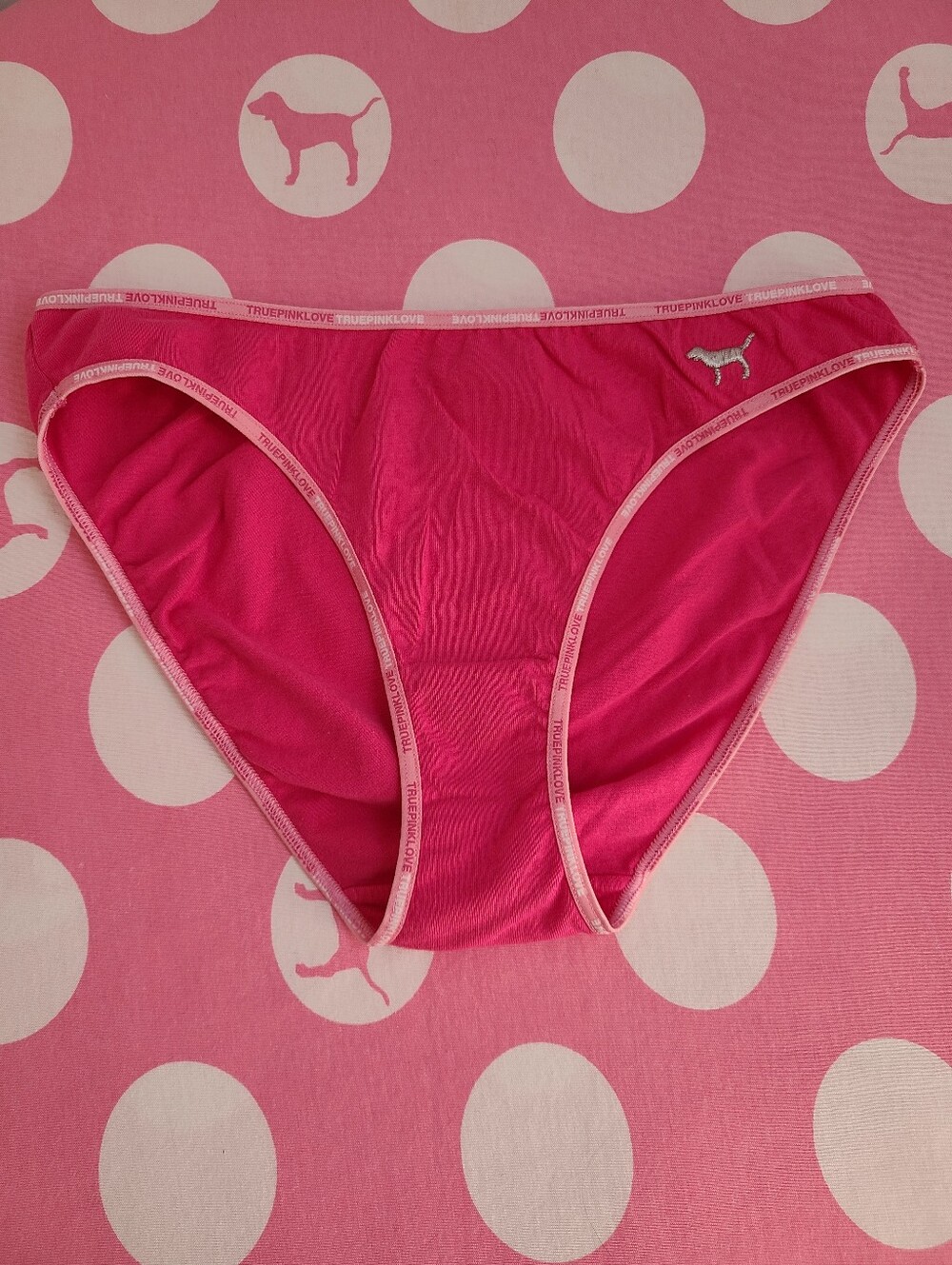 VTG VS PINK Graphic Logo Cotton Classic Low Rise Bikini Panty Size Sm